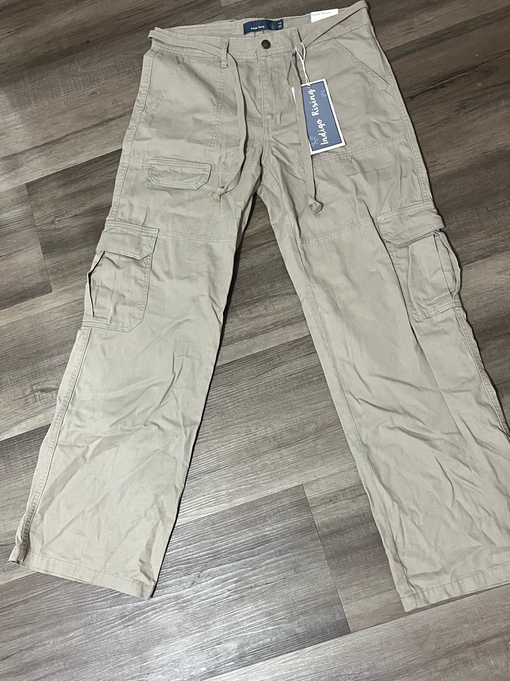 Indigo Rein Women’s Beige Cargo Pants with Utility Pockets